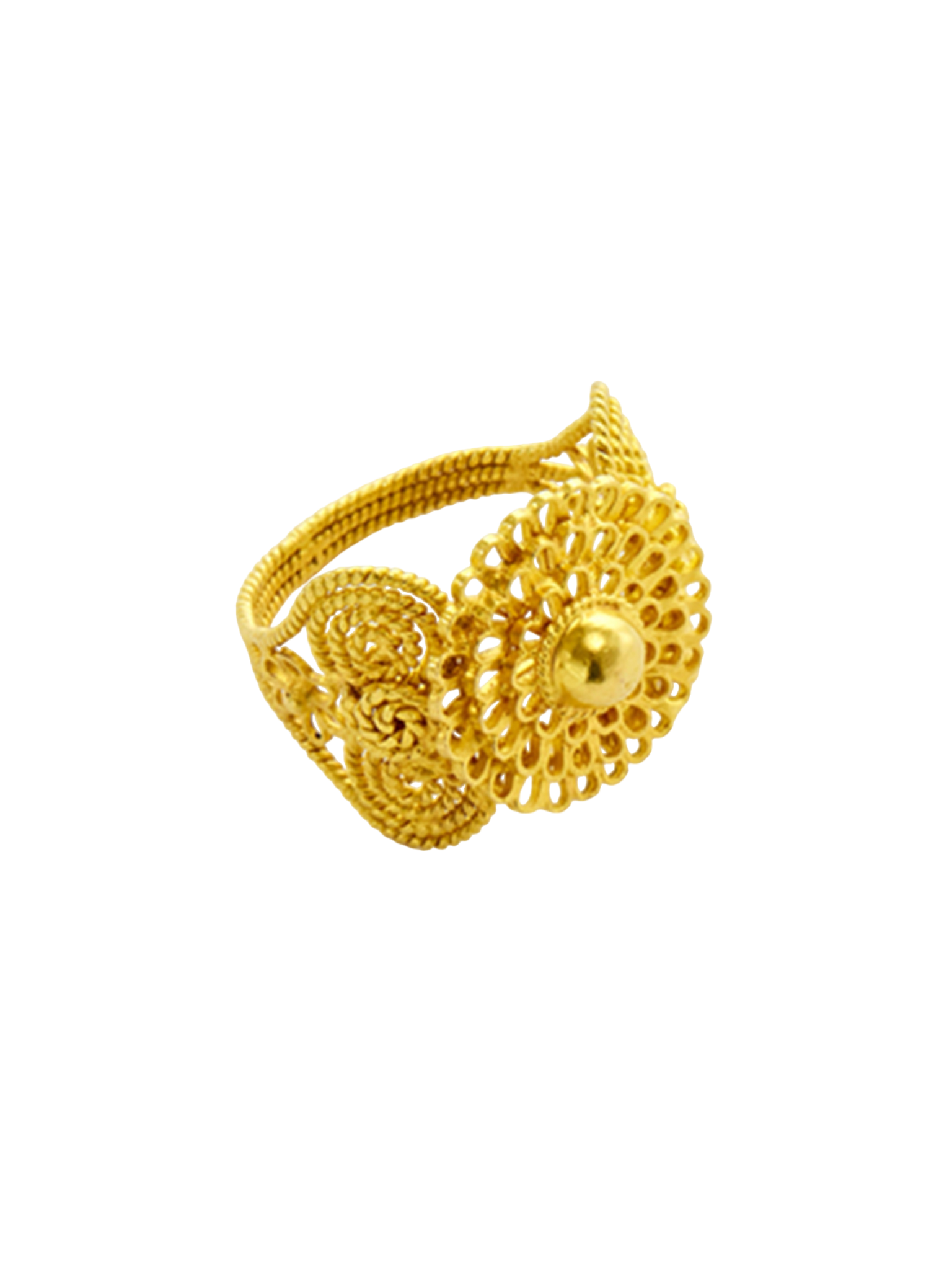 18kt gold pstm myanmar zar flower ring